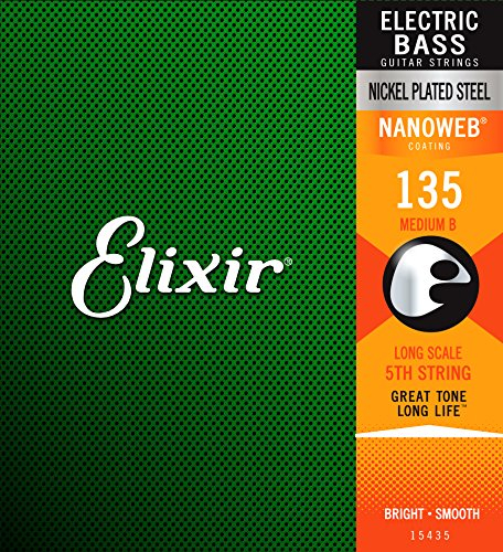 Elixir® Saiten Nickel-Wound 5te E-Basssaite mit NANOWEB® Beschichtung, Medium (.135)