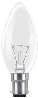 Merriway BH04635, B15d W Rough Service Candle Bulb, Clear 40 Watt Small Bayonet Cap, Twin Pack (Pack of 5), White, 5 Piece