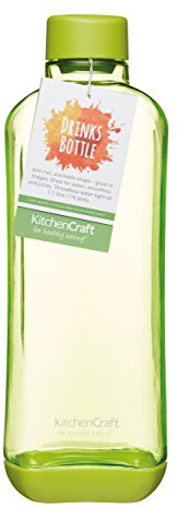 KitchenCraft Healthy Eating BPA-Free Stackable Plastic Water Bottle, 1.1 Litres (2 Pints), Green