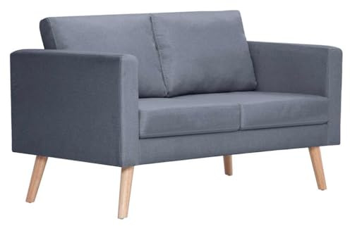 vidaXL Sofa 2-Sitzer Dunkelgrau Stoffsofa Polstersofa Loungesofa Sitzmöbel