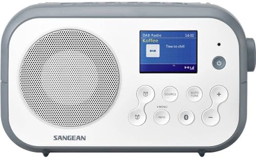 Sangean DPR-42BT radio digital DAB + portátil (sintonizador FM RDS, Bluetooth, altavoz incorporado, con batería), azul de piedra blanca