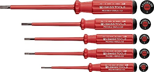 PB Swiss Tools Schlitz VDE Elektriker Schraubenzieher Set, 5538.CBB