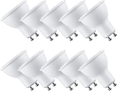 Calugy 10er Pack LED Spot Alu-Plastic PAR16 7-45 Watt GU10 600 Lumen 840 kaltweiß nicht dimmbar - LED Halogenstrahler - LED Reflektorlampe - LED Spot - LED Reflektor – Spot - GU10 Leuchtmittel