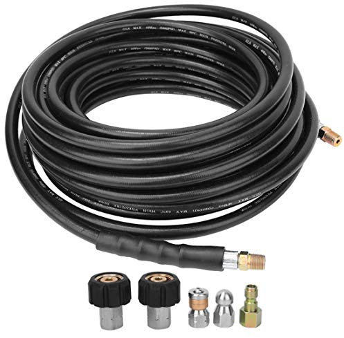 Juego De Manguera De Limpieza De Tuberías Profesional Boquilla De Limpieza De Tuberías Acero Inoxidable Y Boquilla Giratoria,15m