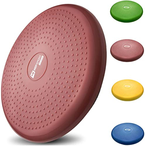 Hop-Sport Ballsitzkissen 34cm Durchmesser - Balance-Kissen mit/ohne Noppen beidseitig verwendbar (hellrosa)