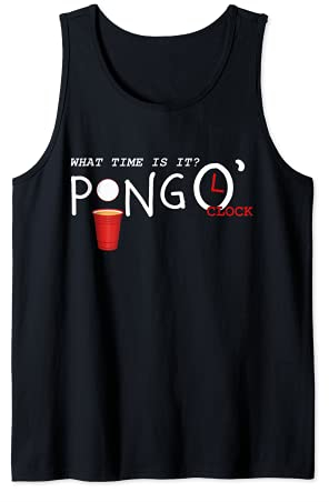 Pong O'Clock Beer Pong Lustig Bierpong Team Damen Herren Tank Top