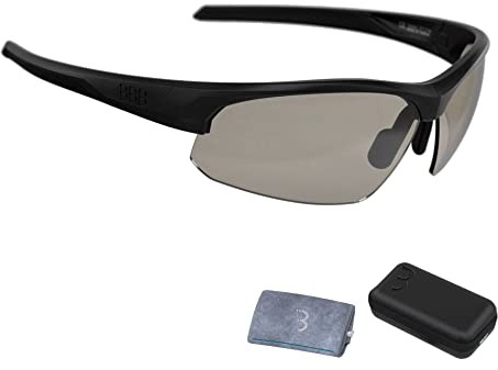 BBB Cycling, Unbreakable Sunglasses for Mountain and Road Bikes with Case, Photochromic Cycling Glasses for Men and Women, UV Protection, Impress, BSG-58PHT, Matt Black, One Size