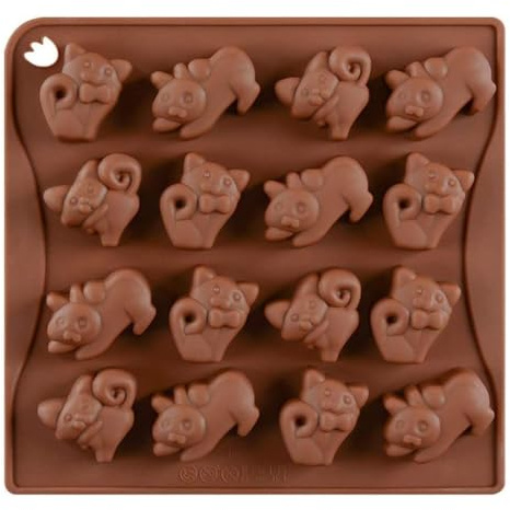 Selecto Bake 16 Mulden DIY Silikon Backformen Katze Form Süßigkeiten Formen Schokolade Form Eiswürfelformen