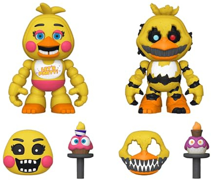 Funko Five Nights at Freddy's (FNAF) Snap: Nightmare Chica The Chicken & Toy Chica The Chicken 2PK - Vinyl-Sammelfigur - Geschenkidee - Offizielle Handelswaren - Spielzeug Für Kinder und Erwachsene