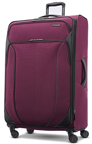 American Tourister 4 KIX 2.0 Expandable Softside Luggage with Spinner Wheels, 24 SPINNER, PURPLE ORCHID