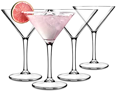 Juego de 4 vasos de Martini de 220 ml para cóctel, Martini, fiesta, en forma de V, clásico, para beber Martini, Mocktail, espresso, bebidas frías mezcladas, vasos para servir para fiestas, barware,