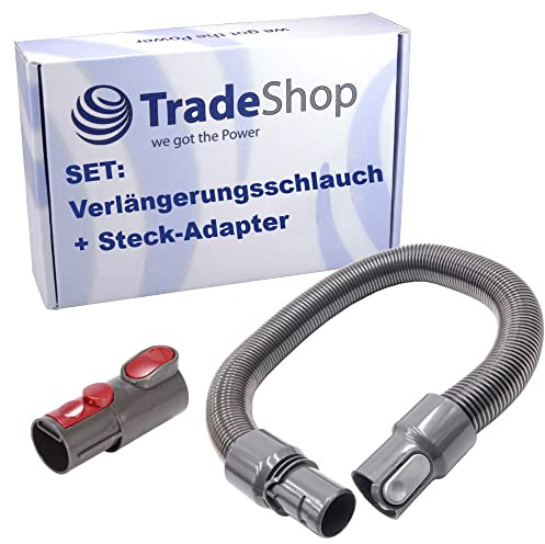 Trade-Shop 2in1 Set: Ersatz Saugschlauch + Zwischen-Adapter kompatibel mit Dyson DC58 DC59 DC62 DC74 SV03 SV06 Staubsauger