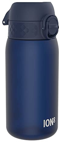 Ion8 Gourde Enfant, 350ml, Anti-Fuite, Facile à Ouvrir, Verrouillage Sécurisé, Lavable en Lave-Vaisselle, Sans BPA, Poignée de Transport, Facile à Nettoyer, Carbone Neutre, Bleu Marine