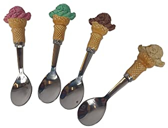 Ice Cream Jelly Sundae Spoons Set of 4 Novelty Party Spoon Set