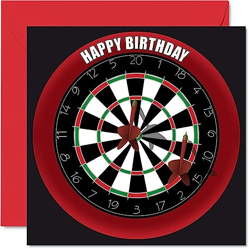 Stuff4 Lustige Geburtstagskarte zum 66. Geburtstag für Männer und Frauen | Dartscheibe, Happy Birthday Karte für Vater, Mutter, Großvater, Nanny, Oma, Onkel, Tante, Cousin, 145 mm x 145 mm