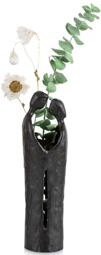 Sziqiqi Eisen 6. Jahrestag Geschenk für Sie - Romantische Paar Statue Metall Liebe Skulptur Dekorative Schwarz Abstrakt Kleine Figuren Dekoration für Home Decor Frauen Frau Freund Freundin Ihn Männer