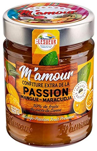 MAmour Confiture Passion Exotique - Pot de 325g - Une explosion de saveurs exotiques dans un pot de verre - Lot De 4