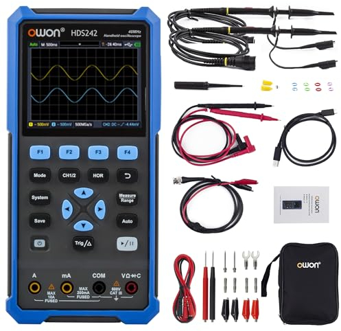 HDS242 OWON Oscilloscope 2 in 1 40MHz Bandwidth Handheld Oscilloscope Dual Channels with 3.5 inch LCD Auto-Calibration Function