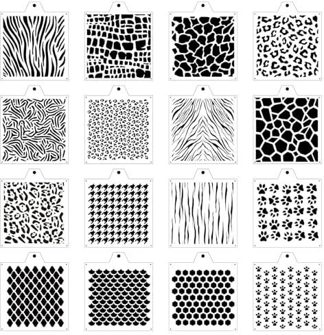 Leopard 5.5x5.5in Cheetah Animal Cow Print Skin Reusable Painting Template Stencils for Cake, Cookie Decorating & DIY Projects