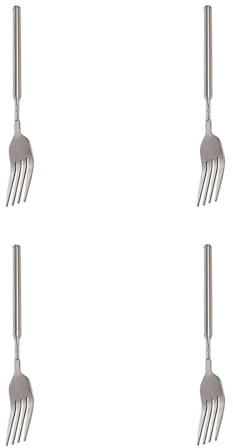 4 Stück Teleskopgabel, Ausziehbare Gabel, 64cm Lange Ausziehbare Gabel aus Edelstahl, Einziehbare Gabel mit Langem Griff für Dessertgabel, Besteck, BBQ, Teleskopgabel, Abendessen, 8.7~25.4in