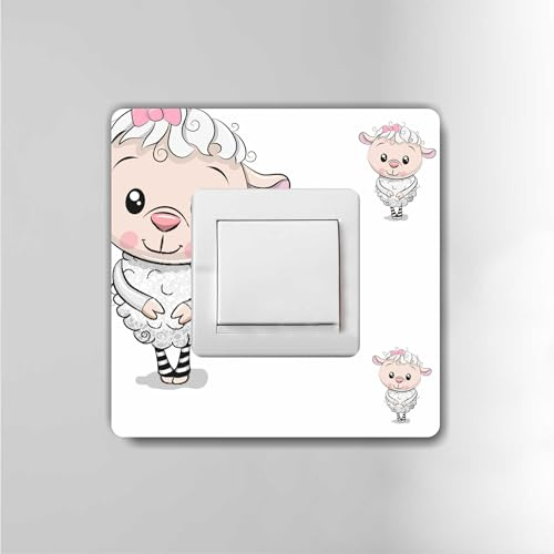 Tapetenschutz Martha von EDS-Werbemedien für Kinder Dekorrahmen Wandschutz Tapetenschoner Lichtschalter Acryl Schalter (1-fach Rahmen, Schäfchen Lina)