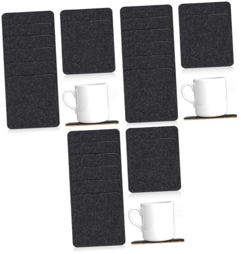 Cabilock Piezas Posavasos de Corcho de Fieltro Posavasos de Corcho Absorbente Fieltro para Muebles Office Desk Coche Posavasos Absorber Agua sintió Almohadillas de Aislamiento portavasos