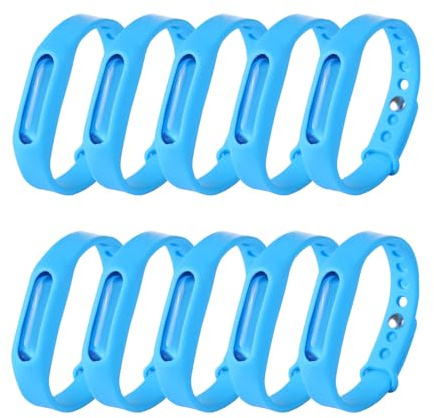 10PC Mosquito Repellent Bracelet for Adults & Kids, Silicone Insect Repellent Bracelet, 100% Natural Ingredient Mosquito Bands for Outdoor Camping Jungle, 480 Hour Insect Repellent Protection (Blue)
