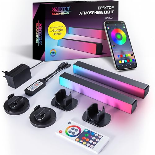 Xantron LED Lightbar für TV & Gaming, Ambilight nachrüsten, RGB | Musik-Synchronisation & Lichtshows, per App & Alexa steuerbar, auch als Monitor Hintergrundbeleuchtung