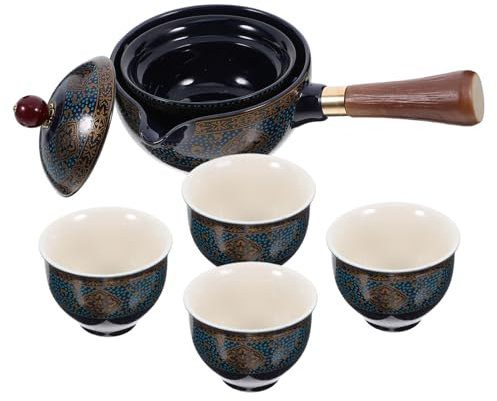 SHOWERORO Té De Porcelana Azul y Blanca Tetera Tazas De Té Hogar Herramienta Para Servir Accesorio Para Beber Para Ceremonias De Chinas y Reuniones Familiares
