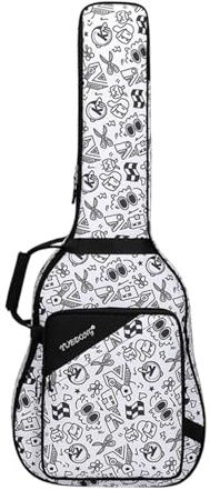 Fenteer Guitar Gig Bag Electric Bass Bag Water Resistant with Adjustable Straps Internal Fixation Strap Acoustic Guitar Carrying Case, black