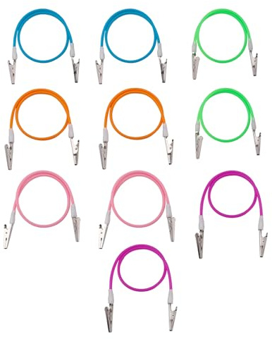 10pz Porta Bavaglini per Tovaglioli Dentali, Porta Bavaglini per Dentisti Silicone Catena Colorata Collo con Clip in Metallo Accessori Anziani Adulti per Clinica Dentale Ristorante(5 Colori)