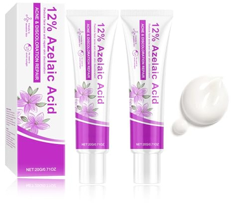 Soleneva 12% Azelaic Acid Serum 2Pcs, Azelainsäure Gesichtsserum, Anti Pickel und Akne Creme Azelainsäure, Gegen Rötungen, Pigmentierung Vermindern, Pickel Creme zur Anti Pickel und Knötchen