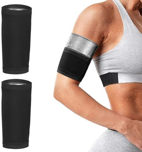 KUMSODE 2 Stück Sauna Armbandage, Einstellbare Arm Gürtel, Sauna Arm Schweißbänder, Verstellbare Armtrainer Ärmel, Arm Shaper Former, Arme Sport Fitness Ärmel, für Sporttraining