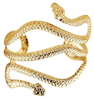 RmKbe Egypt Cleopatra Swirl Snake Arm Cuff Adjustable Open Cuffs Armlet Armband Gold Snake Arm Cuff Armband Vintage Jewelry for Halloween Cosplay Party