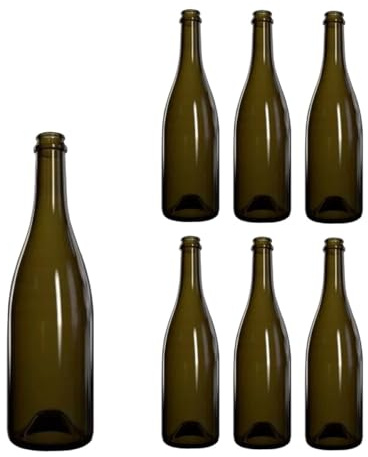 Bouteille pour vin vide, en paquets de 20 pièces, avec bouchon plastique et cage métallique