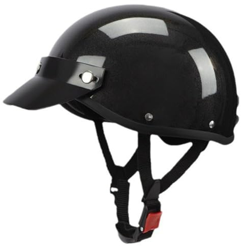 Casque Moto pour Scooter Et Cyclomoteur, Moto Casque Jet Bol Vintage ECE Homologué, Casque Moto avec VisièRe, pour Hommes Et Femmes