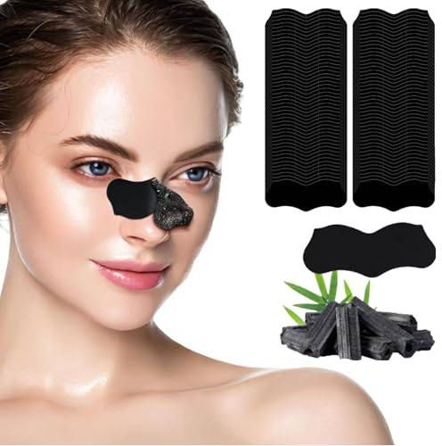 SSKHE 80 Pcs Bandes de Pores,de Nez, Bandes d'élimination de Tête Noire pour les Femmes Hommes pour Aide à éliminer les Impuretés, Débouche les Pores, Retire la Saleté et l'excès d'huile.