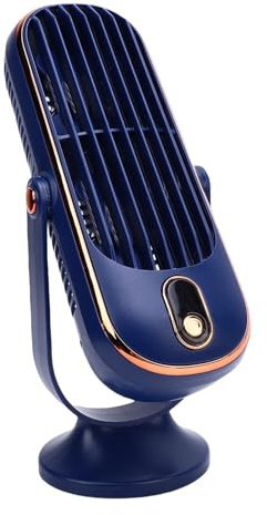 VBESTLIFE Ventilateur de Bureau, USB Type C Rechargeable, 5 Vitesses Réglables et Affichage LED, Rotation de 180 °, Ventilateur Portable pour le Camping, Voyager (BLUE)