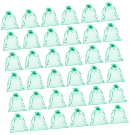 Hemobllo 50 pièces Lot de Filet Anti-Oiseaux pour Arbres Fruitiers Filet Maillé Vert avec Cordon de Serrage Protection Réutilisable pour Fraisiers Pêchers et Autres Fruits
