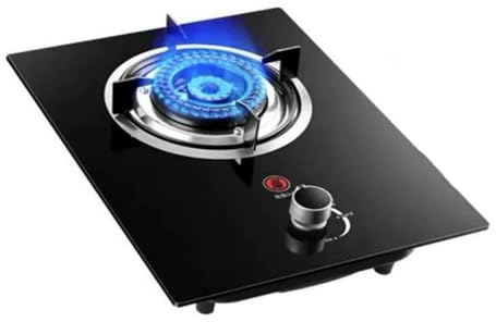 Carte À Gaz 1 Brûleur, Cuisinière À Gaz Intégrée, Poêle À Comptoir De Cuisine De 4,5 KW, Porte-casserole En Verre En Verre Trempé, Avec Protection Contre La Flamme(LPG)