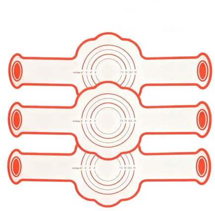 3-Pack Silicone Bread Lifting Sling & Baking Mat Set - Extra Long Heat Resistant Handle for Dutch Oven, Sourdough, Reusable Non-Stick Baking Accessories Replace Parchment Paper, Silicone Mats for Bak
