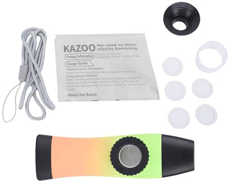 Hamwesh Bunte Kazoo-Flöte mit Abnehmbarem Horn für Kinder und Erwachsene, Anfänger (Orange und Grün)