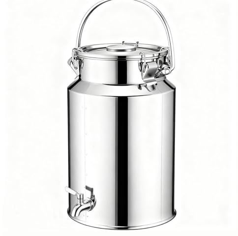 YLKJCE Contenitore per Olio con Rubinetto da 3/5/10/15 Litri tanica Acciaio Inox per Olio distributore di Bevande for conservare liquidi e Solidi (Capacity,10 Liter)