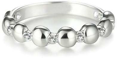 Ayoiow Verlobung Ring Damen, Diamantkein Edelstein Perlen Vorsteckring Platin für Sie, Platin 950 Größe 65 (20.7)