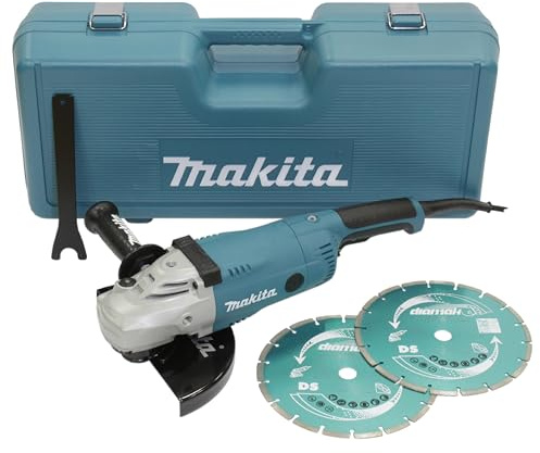 Meuleuse Ø230mm 2200W avec 2 disques diamant dans coffret - MAKITA GA9020RFK3