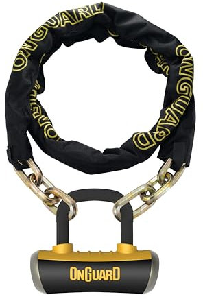 OnGuard 8019 - Stahlketten-Fahrradschloss, Schwarz / Gelb