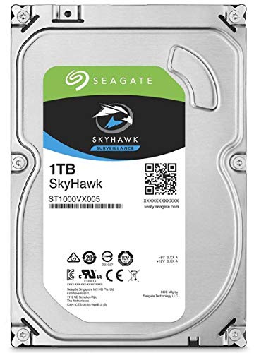Seagate 1 TB 3.5-Inch SkyHawk Internal Hard Drive for 1-64 Camera Surveillance Systems - Silver