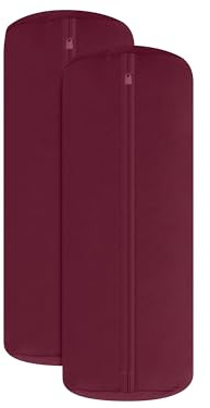 npluseins 2er-Pack Jersey Nackenrolle Bezug, 40 x 15 cm, Bordeaux | Öko-Tex Standard 100, hautsympathisch, atmungsaktiv, pillingarm, formstabil, waschbar bis 60 °C, trocknergeeignet