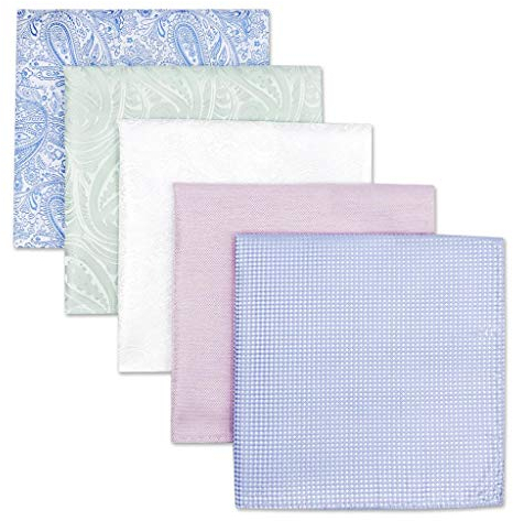 Shlax&Wing 5 Stück sortierte Taschentücher für Herren quadratisch Gr. Einheitsgröße