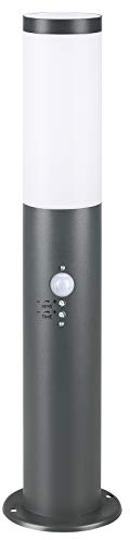 Monzana® Dahlia Stainless Steel Garden Motion Sensor Bollard Post Light | Floor Lamp Indoor Outdoor IP44 Protection | E27 20w Max Bulb Fitting | Driveway Patio Path Light | Anthracite
